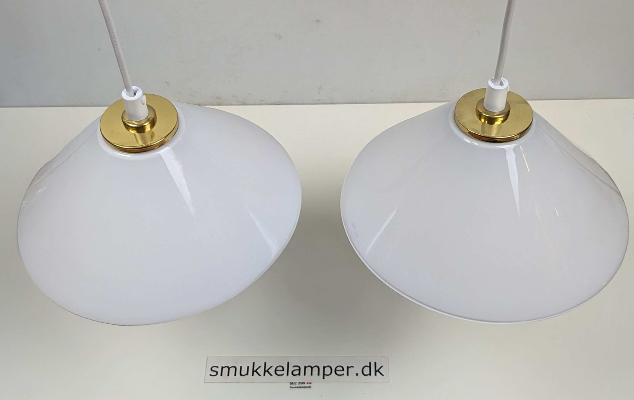 Sæt stilrene skomager glas lamper. Ø24,5 cm. Nyt el og glas. Glas højde 10,5 cm - Billede 2