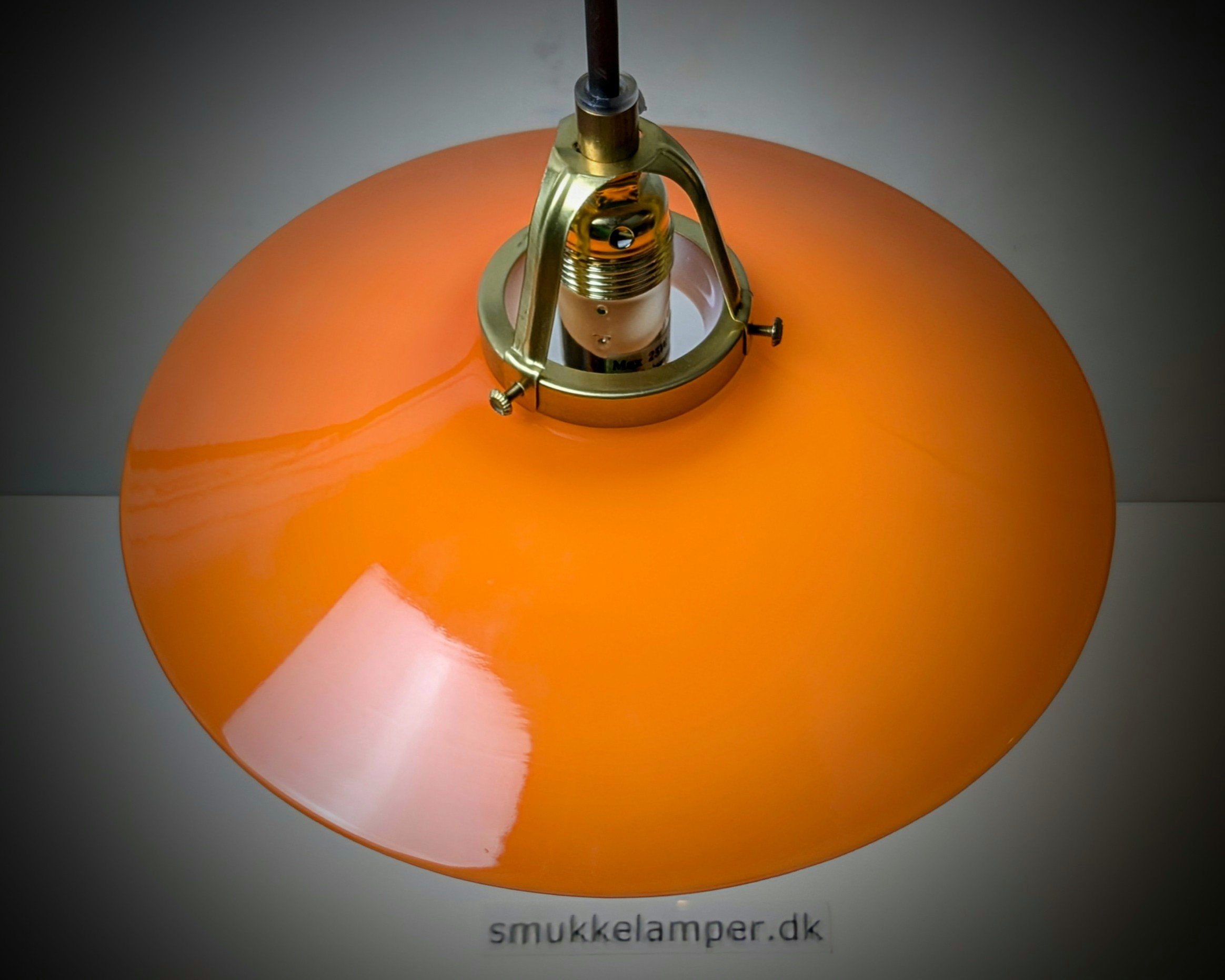 Luksuriøs Terracotta Royale skomager lampe i orange glas. - Billede 2