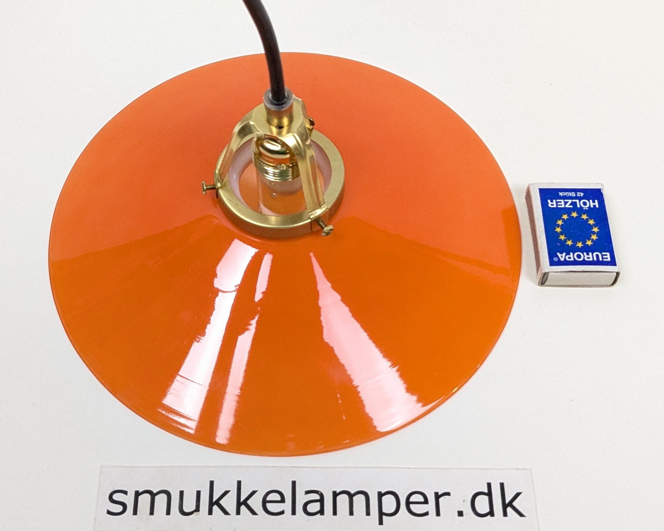 Luksuriøs Terracotta Royale skomager lampe i orange glas. - Billede 4