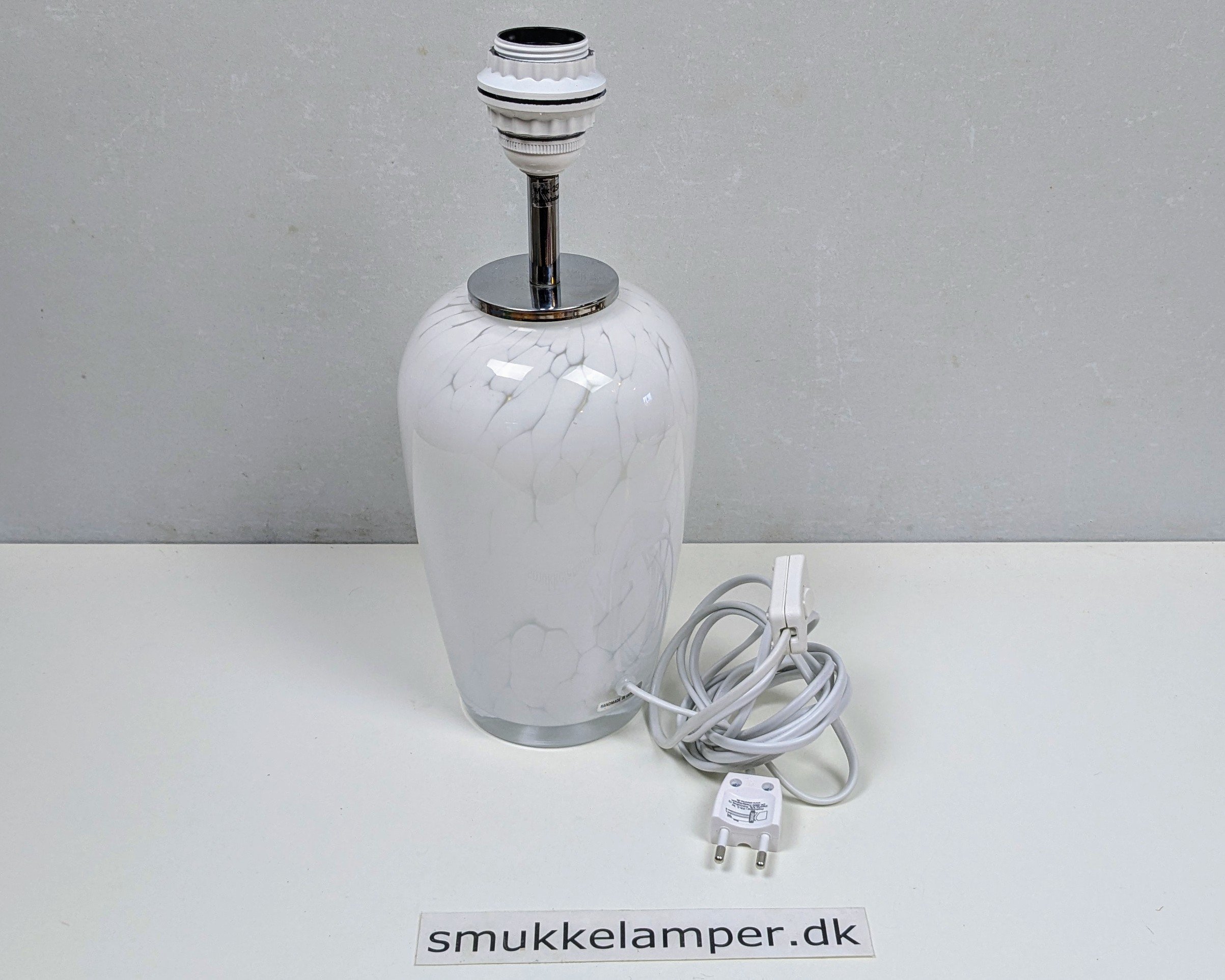 Dansk håndlavet glas design fra 1980. El-Light. 35cmH. Nyt el. Cloud puff mønster.