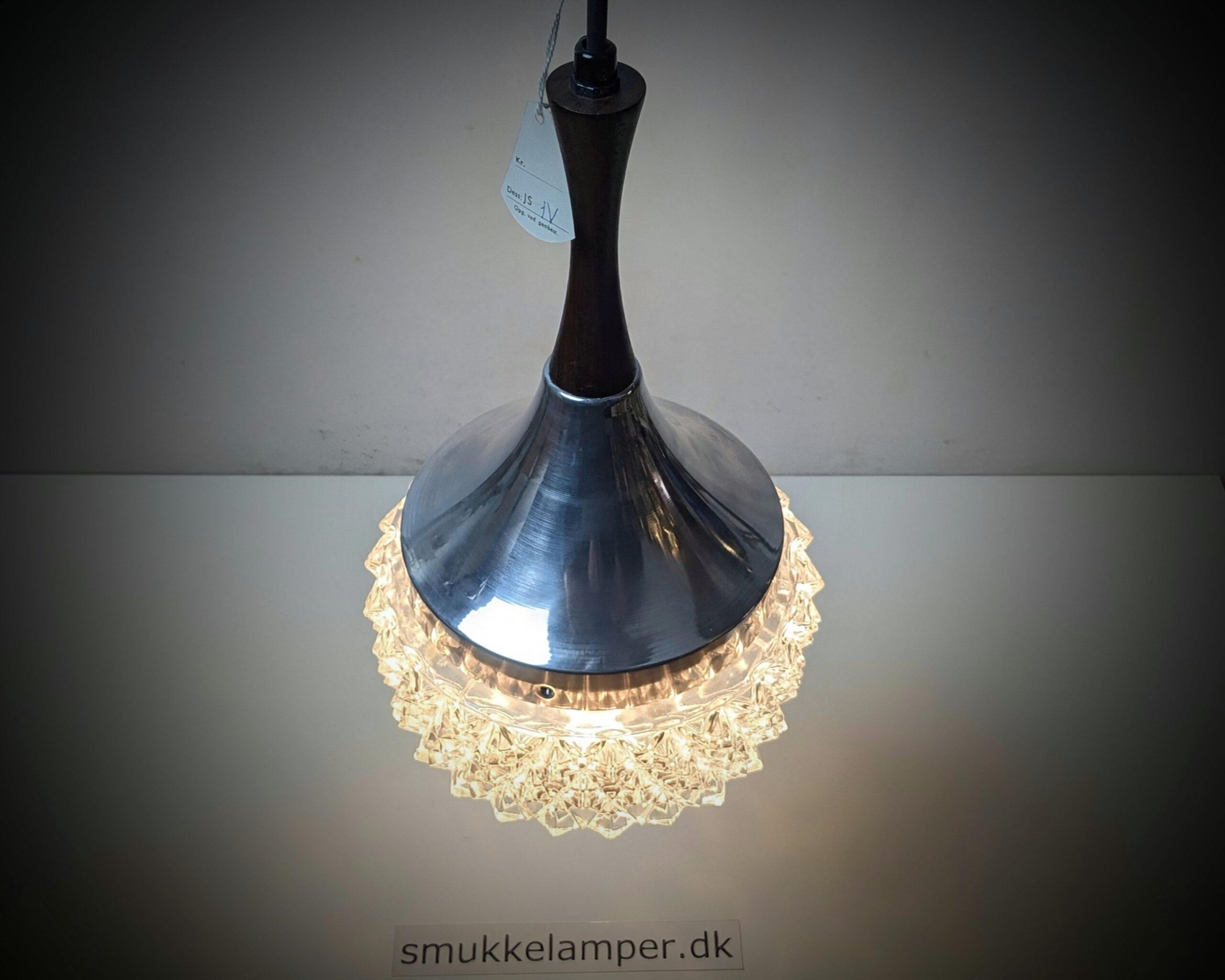 Dansk produceret loft plafond fra 1970. Ø17,5cm 29cmH. Palisander , alu. Excellent condition - Billede 3