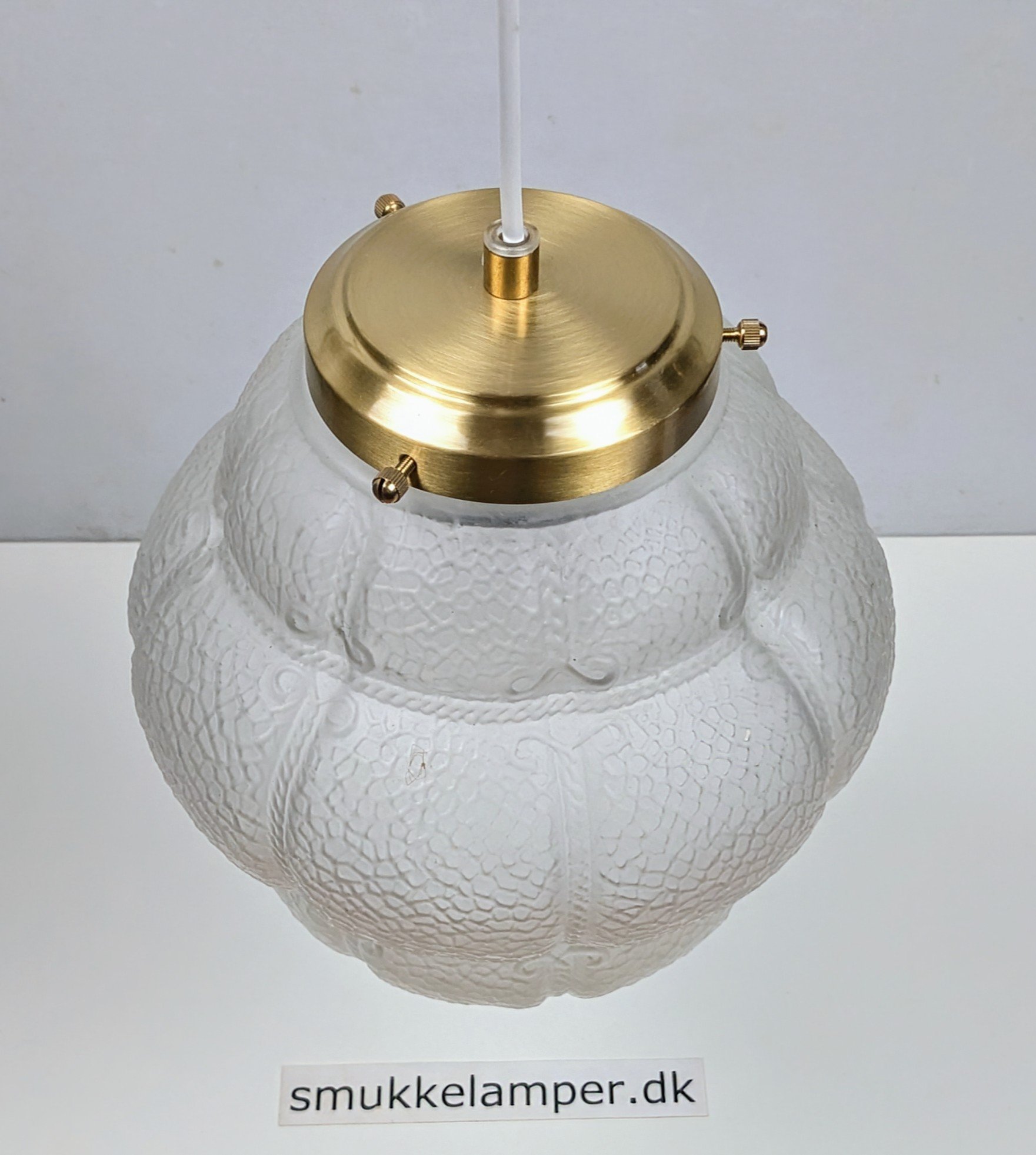 Romantisk vintage loftlampe. Ubrugt glas. Nyt el og ophæng. Ø24. 30H - Billede 2