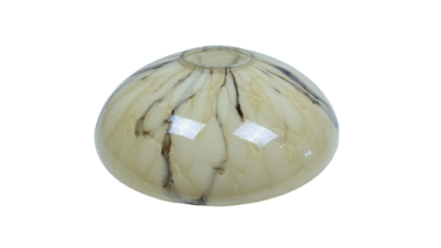 Antik lysekrone lampeglas. Marmoreret. Ø18cm. Centerhul 44 mm. 73 mmH