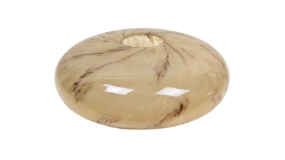 Antik lysekrone lampeglas. Marmoreret. Ø20cm. Centerhul 47 mm. 53 mmH