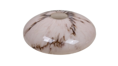 Antik lysekrone lampeglas. Marmoreret. Ø20cm. Centerhul 44 mm. 58 mmH