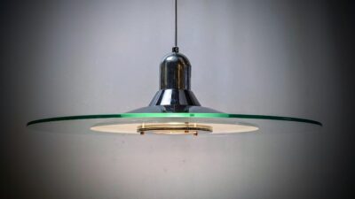 Skøn Hillebrand glas loftlampe 1990. Ø50. Nyt el. Restored. Pickup only. Klassisk design.