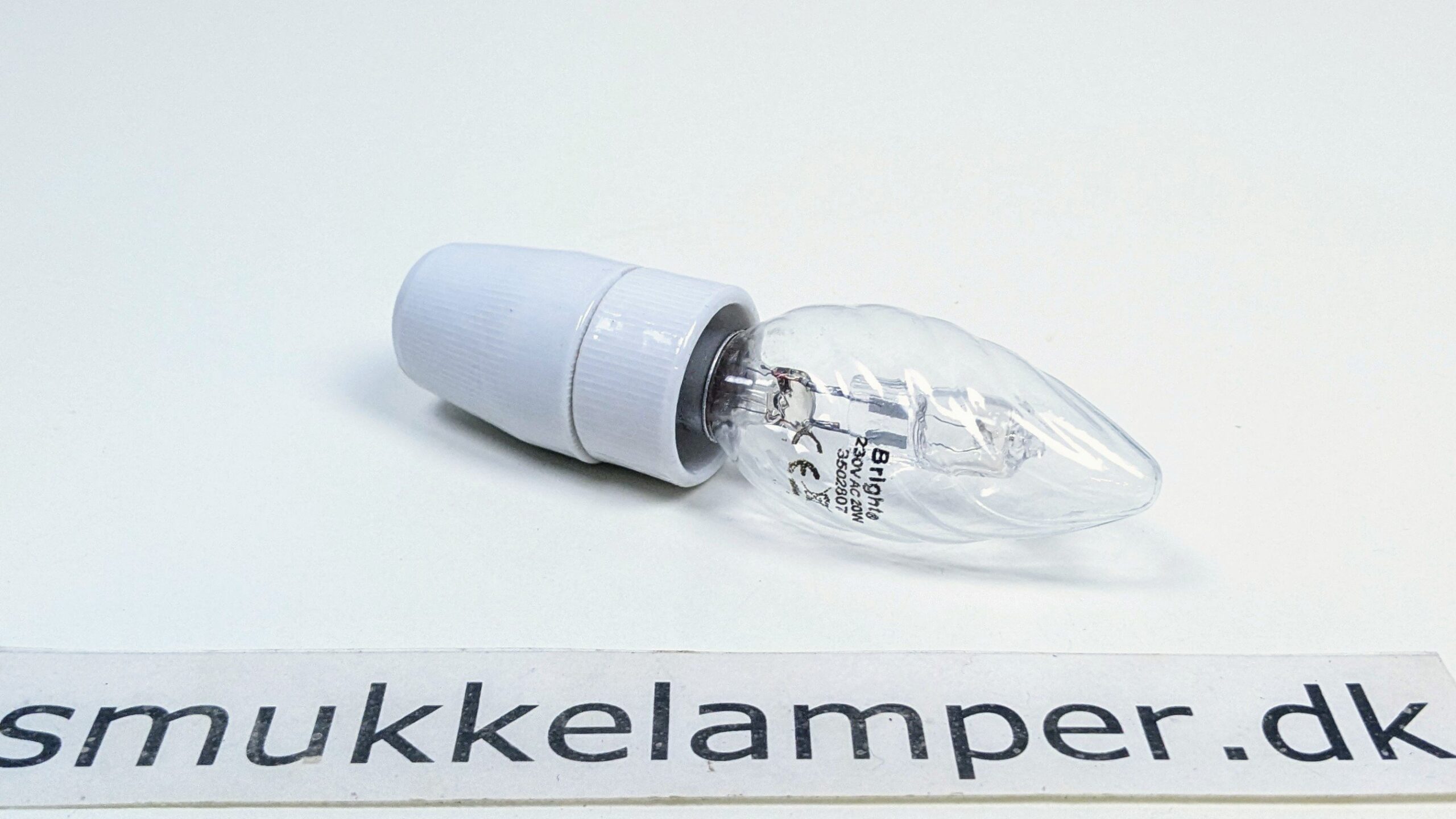 Porcelæn fatning E14. 32 mmØ. 55 mm lang. Antik. - Billede 2