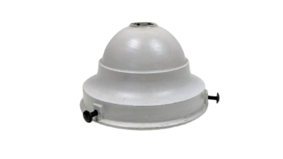 Antik bakelit glasholder til lampeglas med gribekant mellem 70 mm og 80mm. Gråmalet