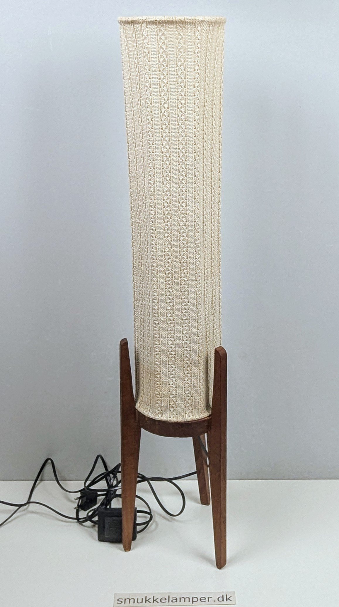 Vintage raket gulvlampe fra 1960. 90 cm. Restaureret. Nyt el. Teak m.m - Billede 3