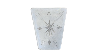 Lampeglas lanterne lysthus lampe. Mat facon slebet fra 1968. Reservedels glas.
