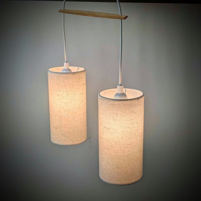Vintage 1960 recraft lampe opsætning. Alt udover træ er nyt.