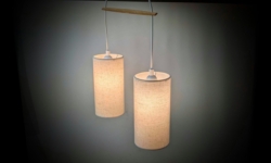 Vintage 1960 recraft lampe opsætning. Alt udover træ er nyt.