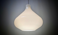 Vintage Ikea Sodak glas pendel. Pure white. Nyt el. Ø29