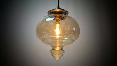 Interiør belysning. Custom Møller. Hånd samlet. Ø22. Nyt el m.m. Hjørne pendel. Unika.