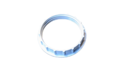 Hvid E27 omløbsring. Bakelit. Ydre diameter 48 mm Reservedel
