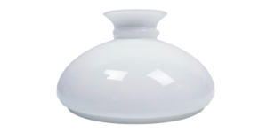Original Holmegaard Cupido lampeglas. Hvid opal. Ø30. Bærekant 277 mm