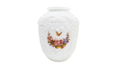 Ampel glas 1960. Reservedelsglas. Glossy white. 27,2 cmH. Ø21cm