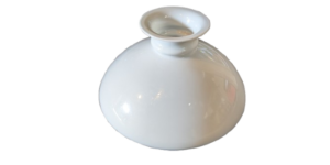 Original Holmegaard Cupido lampeglas. Hvid opal. Ø25,5. Bærekant 232 mm