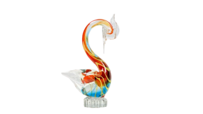 Italiensk håndlavet Murano glas svane 1960. 24 cmH.
