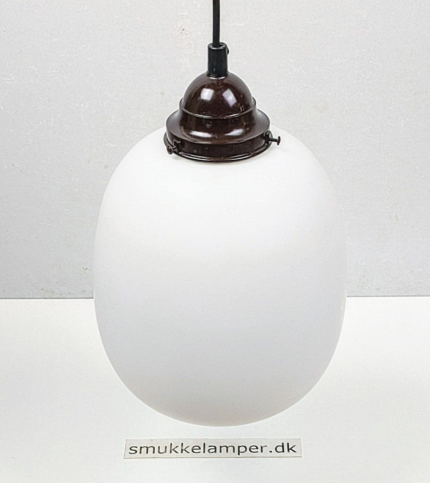 Skøn opalglas pendel fra 1950. Ø22. 32 cmH. Bakelit glasholder og nyt el. - Billede 2