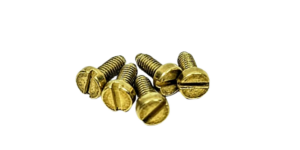 Messing bolt 2,5mm. M2,5×6 mm. Pan head. Til antikke fatninger m.m. 5 stk.