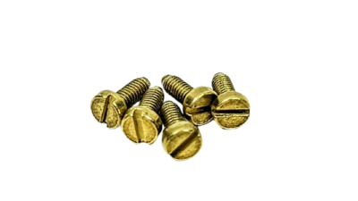 Messing bolt 2,5mm. M2,5x6 mm. Pan head. Til antikke fatninger m.m. 5 stk.