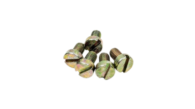 Elforzinket bolt 3,5mm. M3,5x6 mm. Pan head. Til antikke messing fatninger m.m. 5 stk pakning