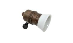 Antik  fatning med 360 graders dreje afbryder  E27. 78 mm lang.