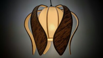 Sjælden art deco loftlampe fra 1950. Perfekt stand. Stof. Nyt el. Ø36 tulip.