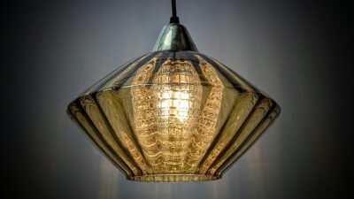 Skøn Carl Fagerlund glas lampe 1970. Ø25. Nyt el. Orrefors glasværk.