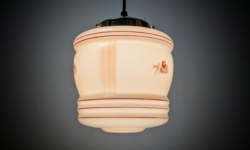 Luksuriøs sandfarvet kuglependel med røde streger 1930. Fuld restaureret. Ø18