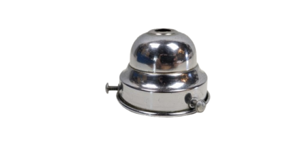 Original antik glasholder i patineret krom. Gribekant mellem 52 mm og 62 mm. 1930.