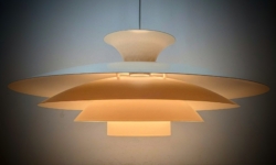 Danish design 1970. Ø48. Top lamper. Nyt el. Creme white