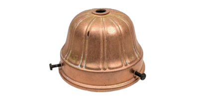 Glasholder i kobber malet messing. Gribekant mellem 75 - 81 mm. 1920.