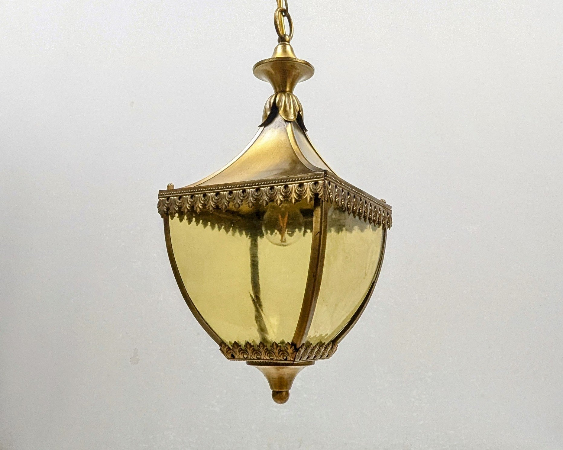 Heritage messing vestibule lampe fra 1960. Ø25. 80 cm fast nedhæng. Delvist nyt el. Pickup only - Billede 4