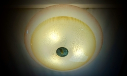 Stor glas plafond fra 1930. Fuld restaureret. Ø55. 15 cm fast nedhæng. Pickup only