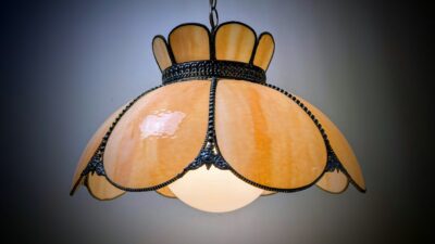 Meyda Tiffany marble loftlampe fra 1950. Anabelle. Ø48. Kobber.
Pickup only