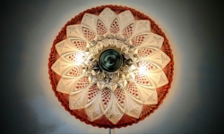 Stor custom art deco flower væglampe fra 1960. Ø33. Made in Denmark. Unika