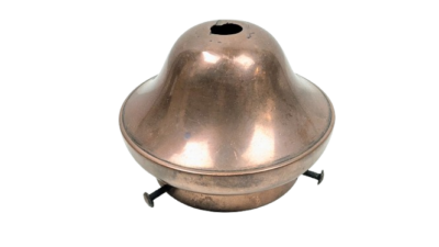 Original antik glasholder i kobber Til lampeglas gribekant 70- 80 mm. Centerhul Ø16mm