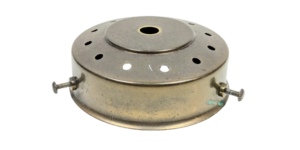 Glasholder messing til lampeglas med gribekant mellem 7,4-8,4 cm.