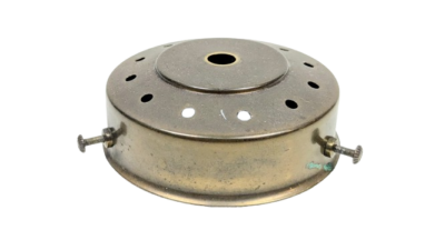 Glasholder messing til lampeglas med gribekant mellem 7,4-8,4 cm.