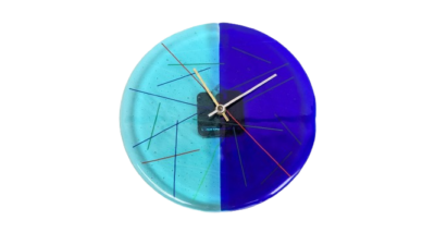 Velfungerende ART Deco glas køkkenur fra 1980. Ø23