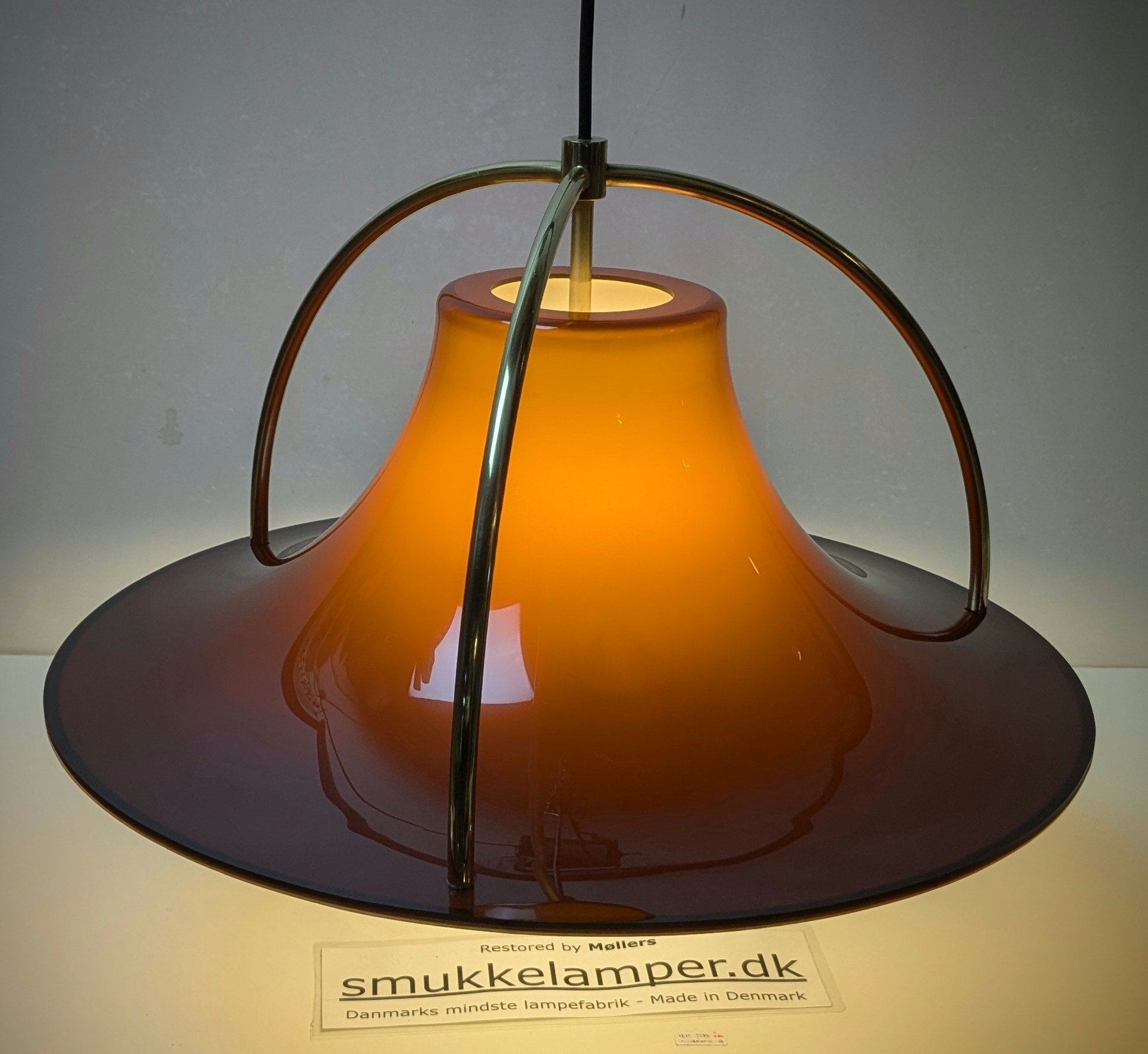 Fog og Mørup spisebordslampe. Danish Design Jo Hammerborg 1977. Nyt el. Ø48. - Billede 2