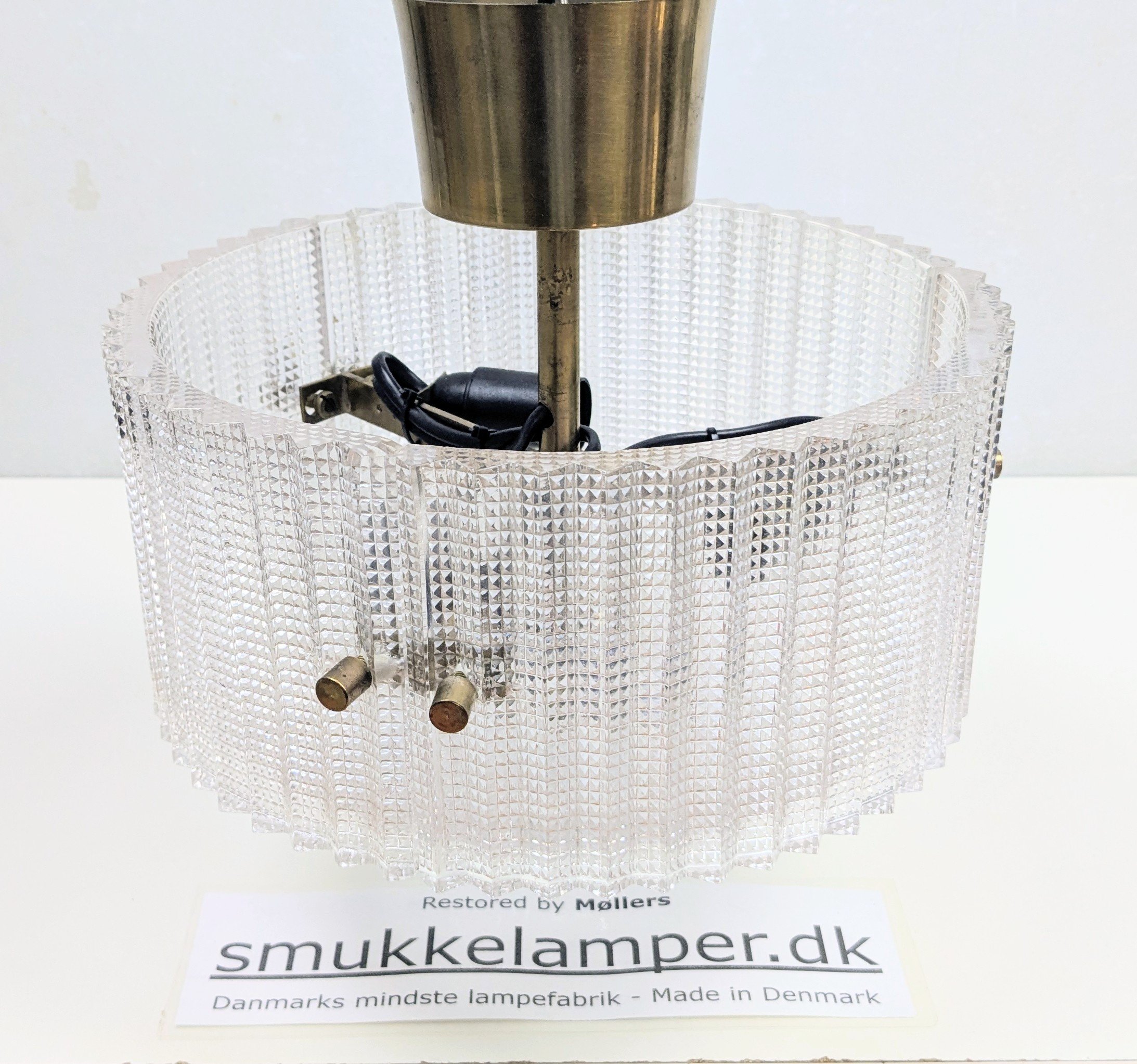 Eksklusiv Carl Fagerlund krystal krone til entre eller stuk. Ø28. Orrefors. Nyt el. 25cm nedhæng