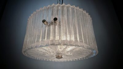 Eksklusiv Carl Fagerlund krystal krone til entre eller stuk. Ø28. Orrefors. Nyt el. 25cm nedhæng