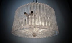 Eksklusiv Carl Fagerlund krystal krone til entre eller stuk. Ø28. Orrefors. Nyt el. 25cm nedhæng