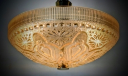 Custom håndsamlet Entre / stuk loftlampe. 1,2 kilo glas. Alt er nyt. Ø26. 20cm fast nedhæng. Møllers