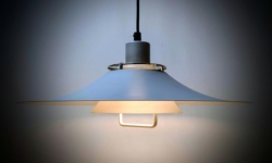 Danish design 1990. Dana Light. Grå metal tryk. Ø25. Nyt el.