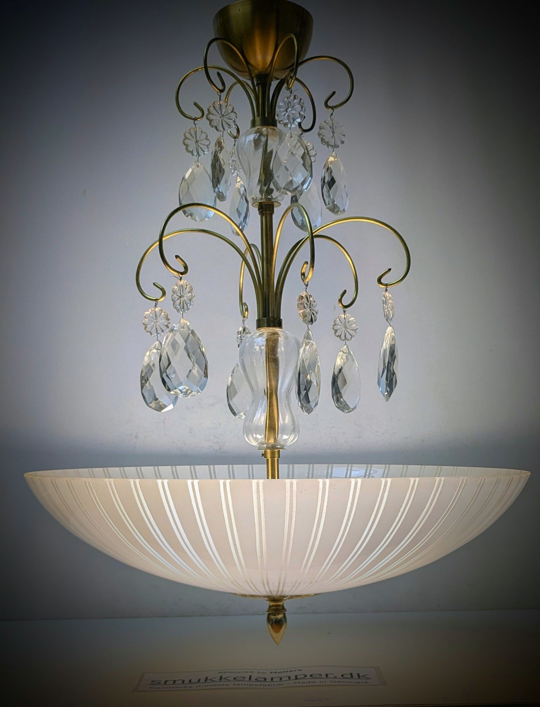 Luksuriøs storslået barok Hall lysekrone. Orrefors fra 1930. Restored. Pickup only.