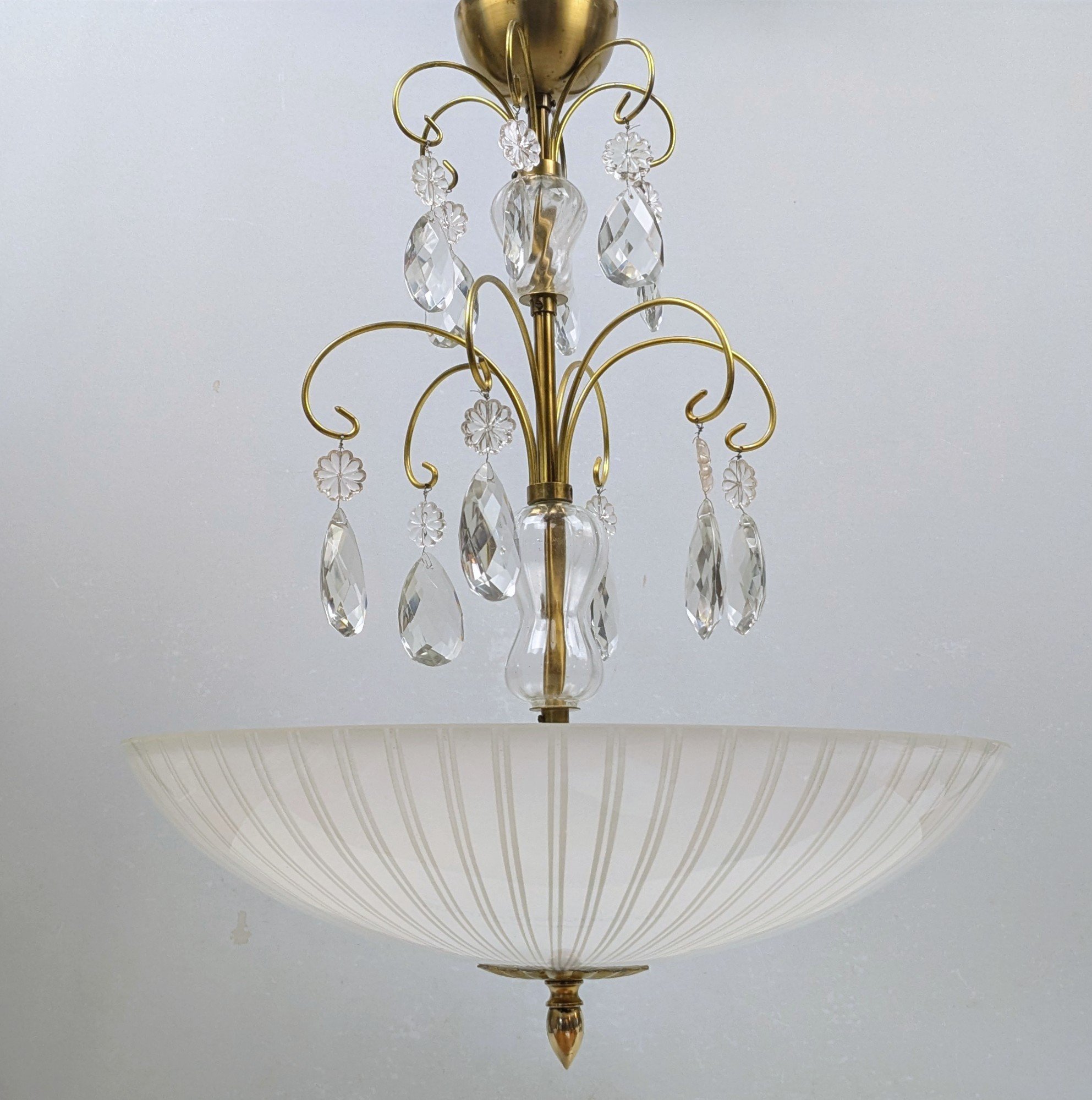 Luksuriøs storslået barok Hall lysekrone. Orrefors fra 1930. Restored. Pickup only.